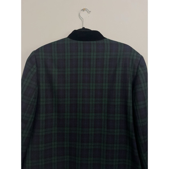 Orvis Jacket Women’s 16 Green Plaid Wool Velvet Coat Vintage USA - Picture 6 of 13